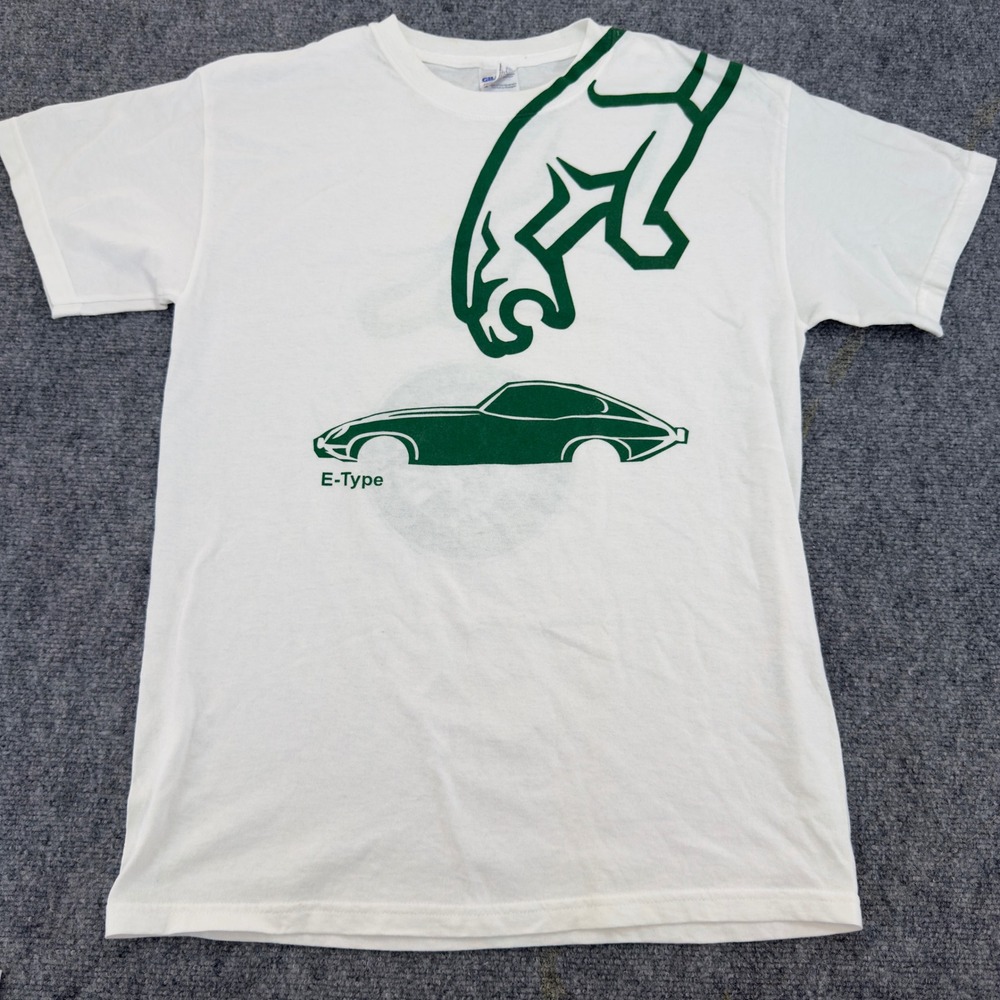 Gildan Jaguar E-Type Graphic T-Shirt Car Enthusiast White Size M